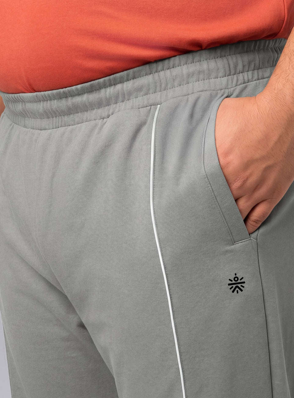 Men's Grey Beyond Play Plus Size Trackpants - Image 7