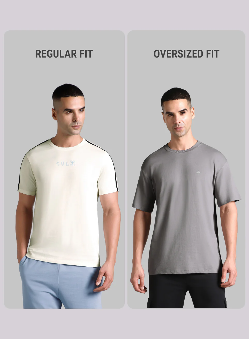 Men's Grey Built-In Motion Graphic Oversized T-shirt - Image 10