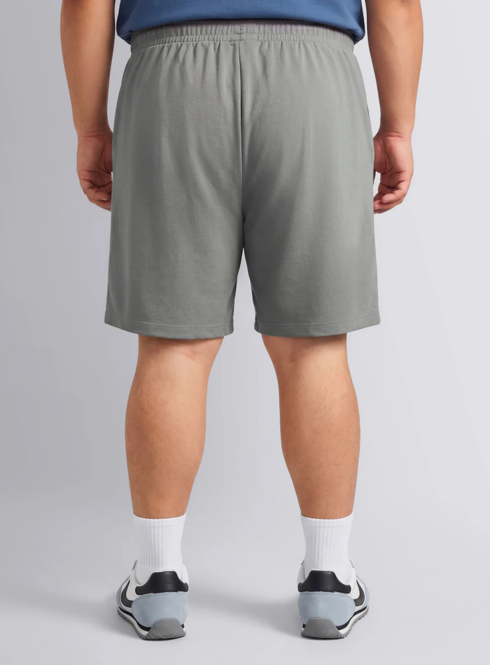 Men's Grey Contrast Panel Plus Size Shorts - Image 6