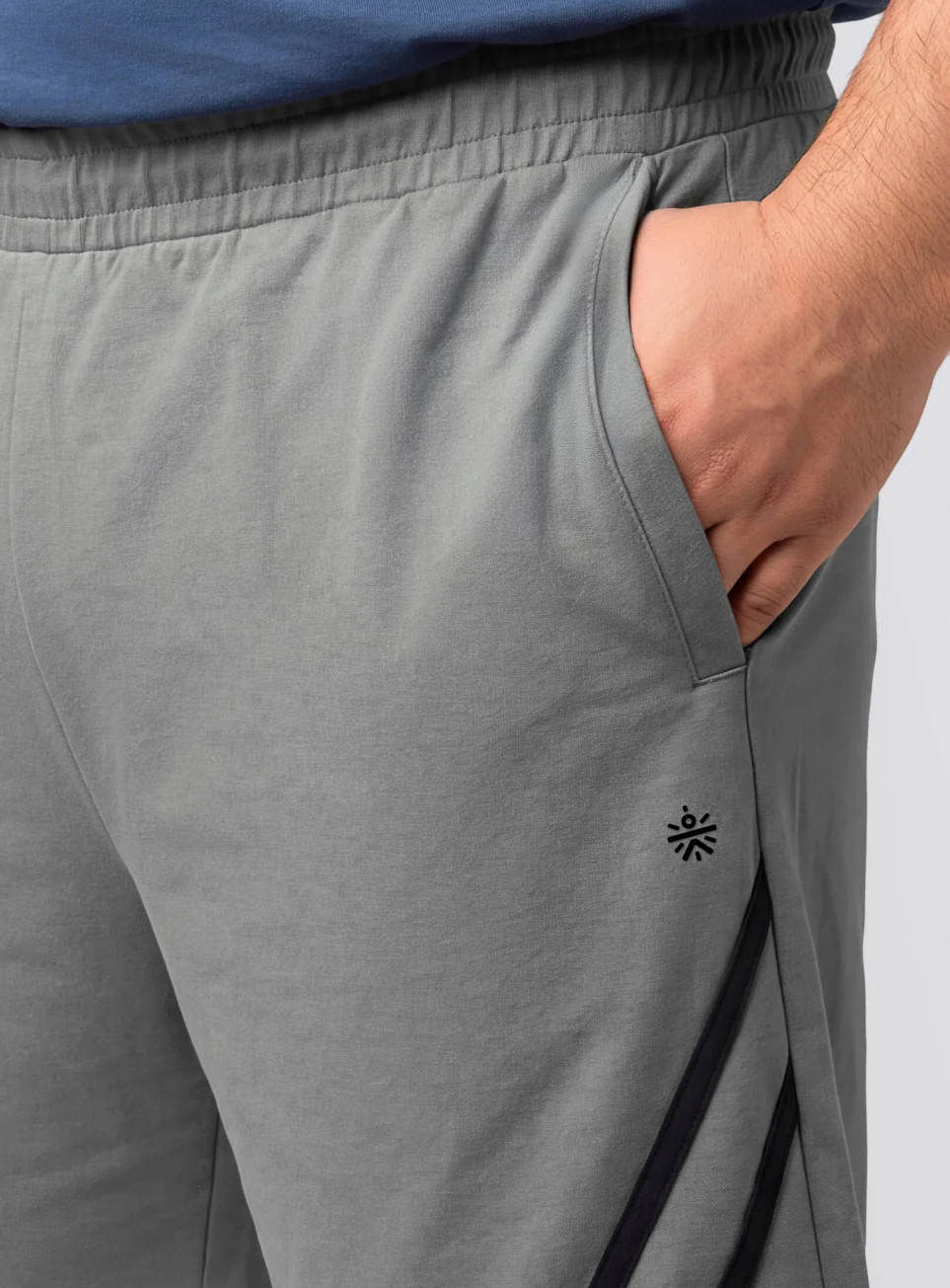 Men's Grey Contrast Panel Plus Size Shorts - Image 7