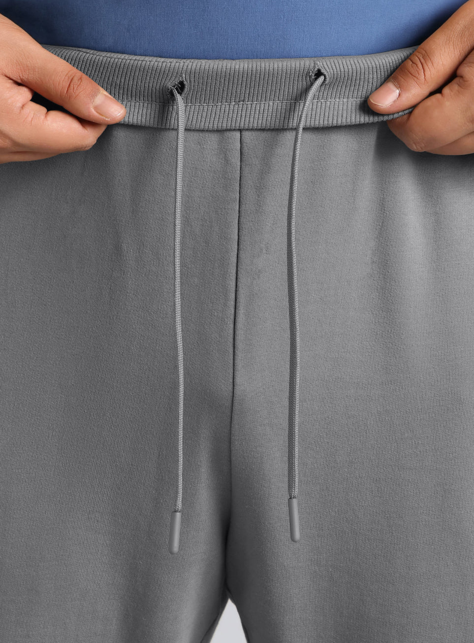 Men's Grey Contrast Panel Plus Size Shorts - Image 8