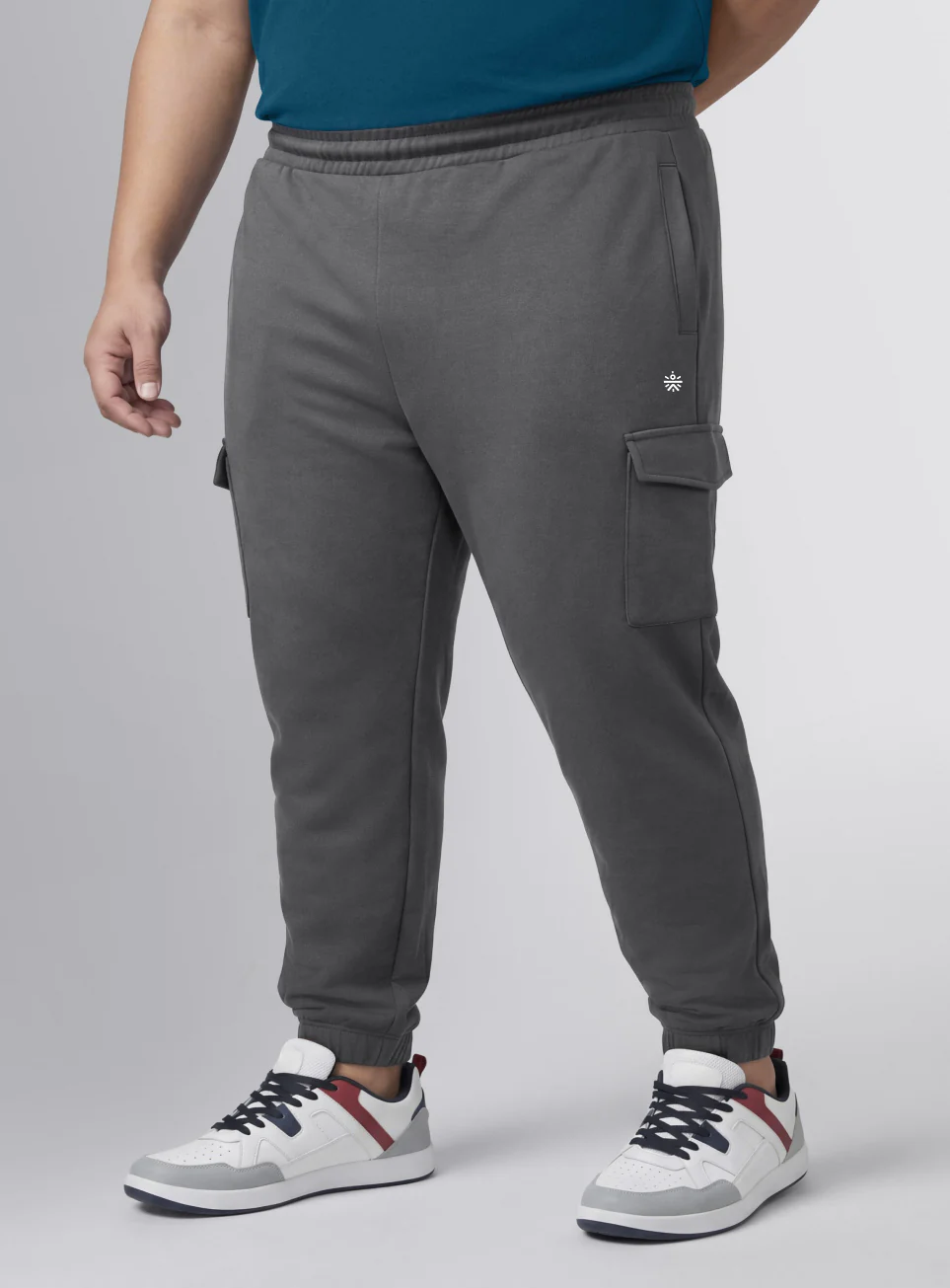 Men's Grey Move all Day Plus Size Cargo Joggers