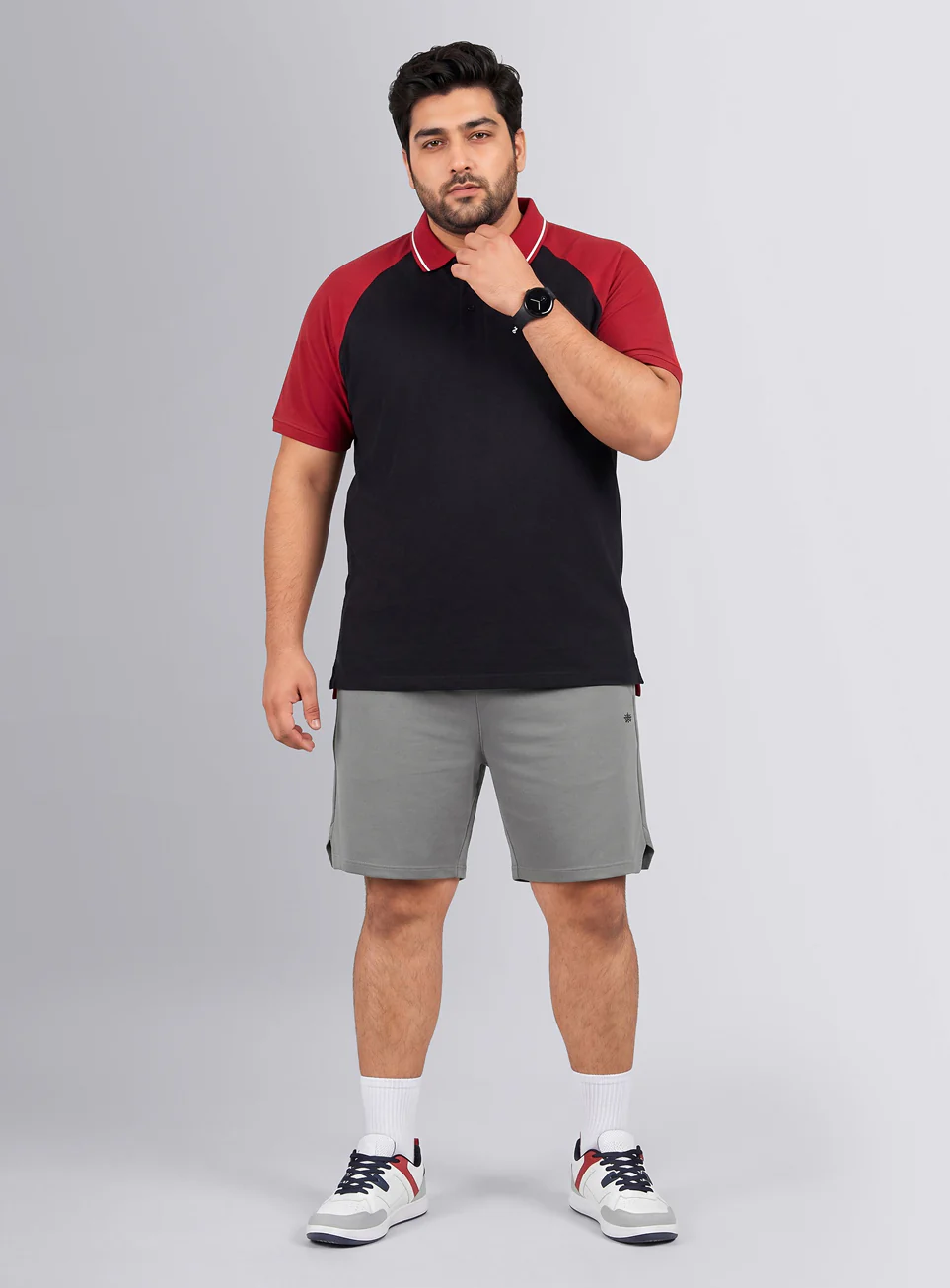 Men's Grey Move All Day Plus Size Shorts - Image 3