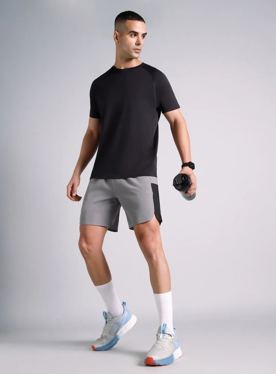 Men's Grey Pace Up Runner's Shorts - Image 2
