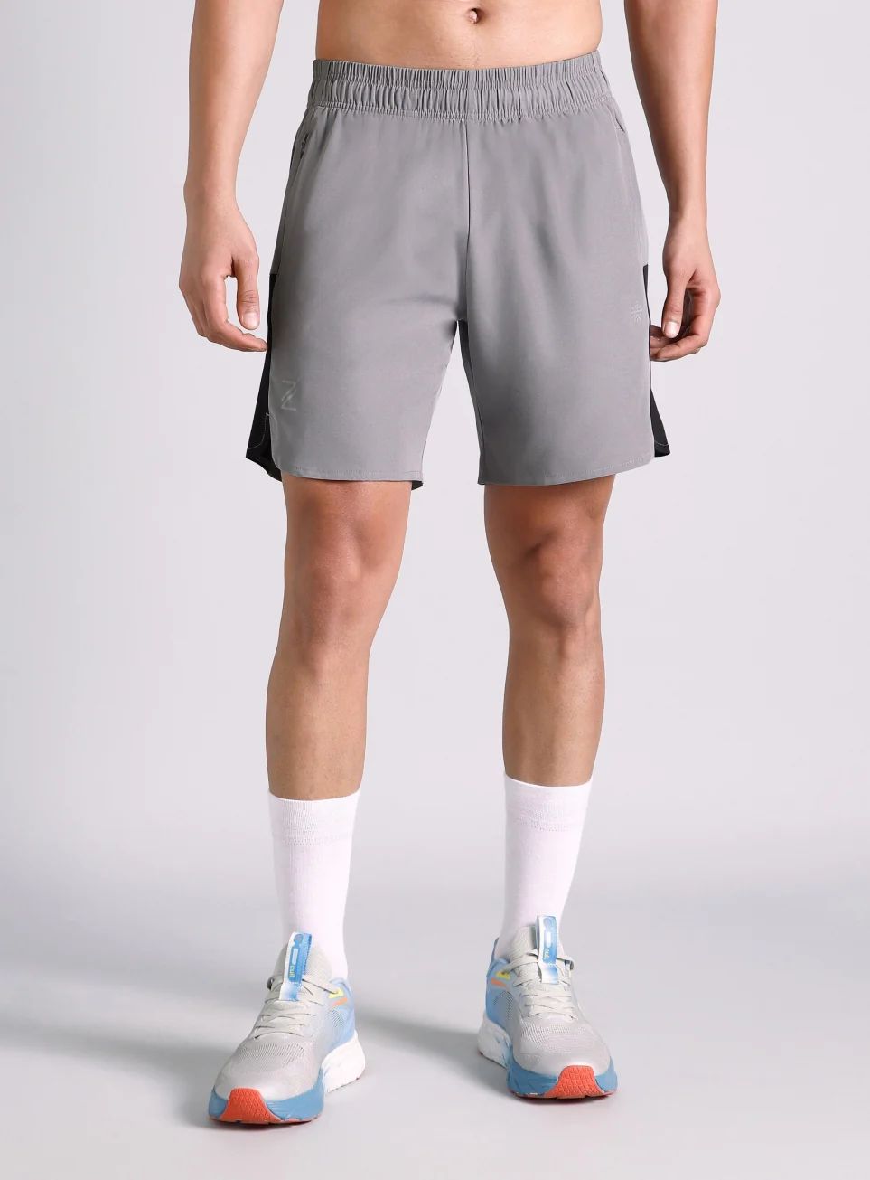 Men's Grey Pace Up Runner's Shorts - Image 4