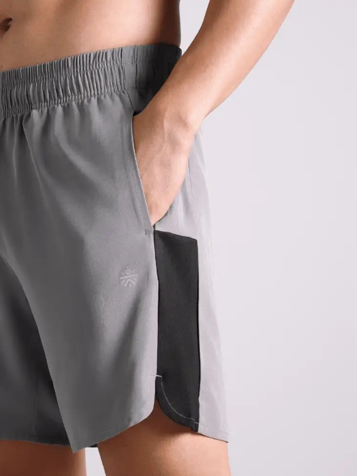 Men's Grey Pace Up Runner's Shorts - Image 7
