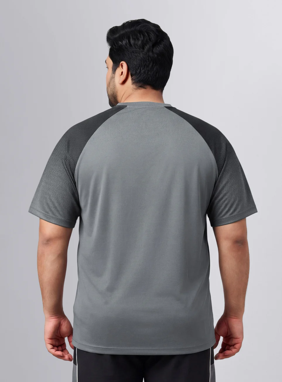 Men's Grey Power Pop Training Plus Size T-Shirt - Image 6