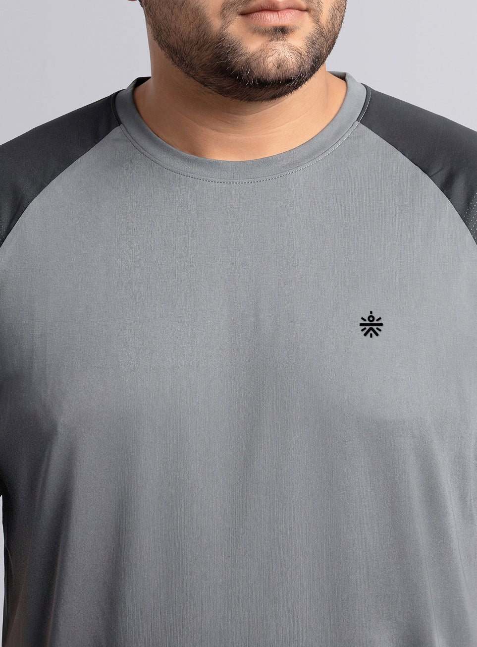 Men's Grey Power Pop Training Plus Size T-Shirt - Image 7