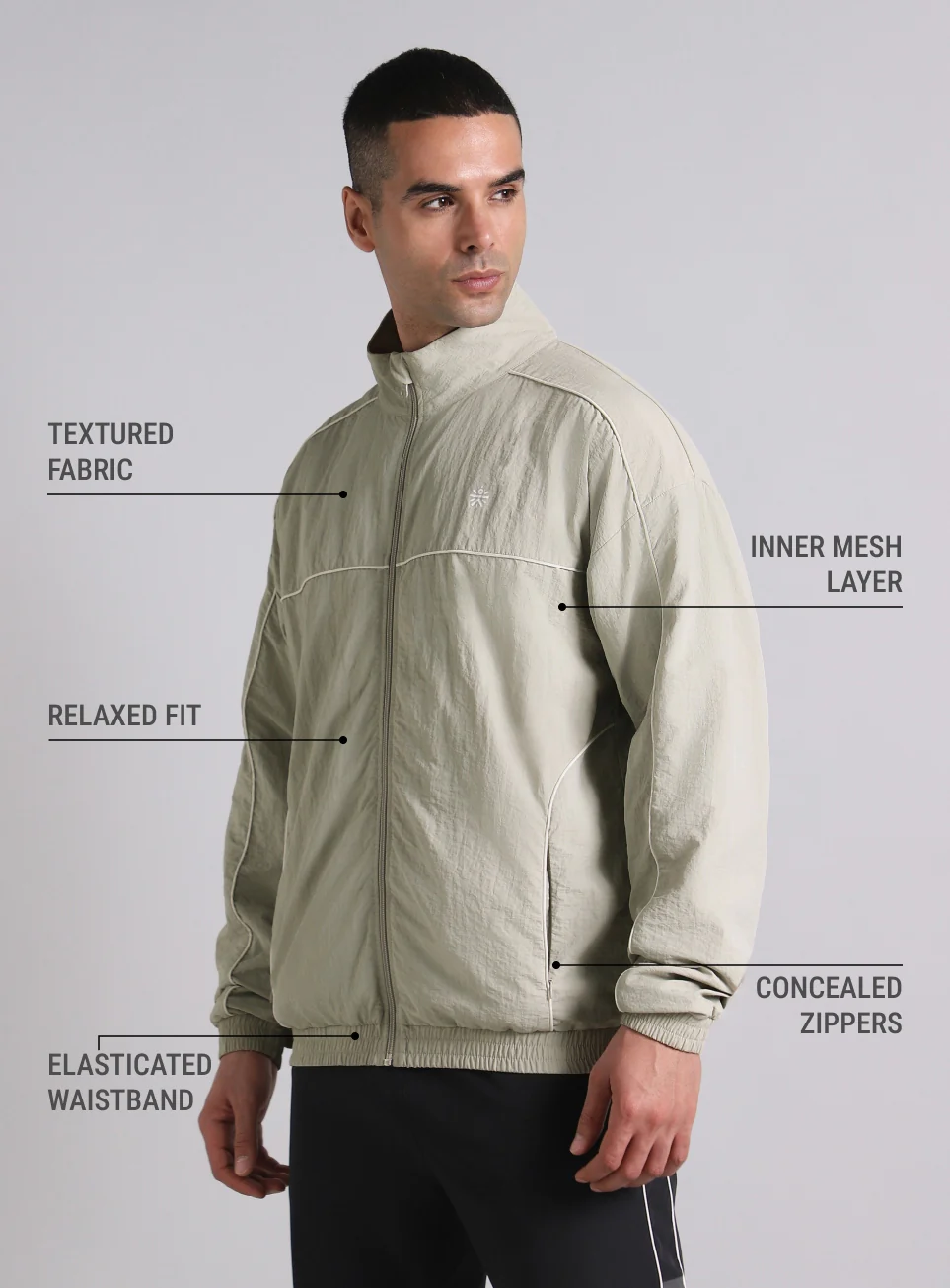 Men's Grey Power Up Layering Train Jacket - Image 5