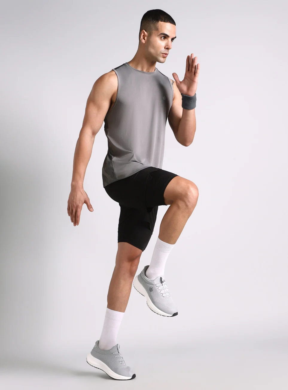 Men's Grey Urban Camo Motion Forward Running Tank - Image 2