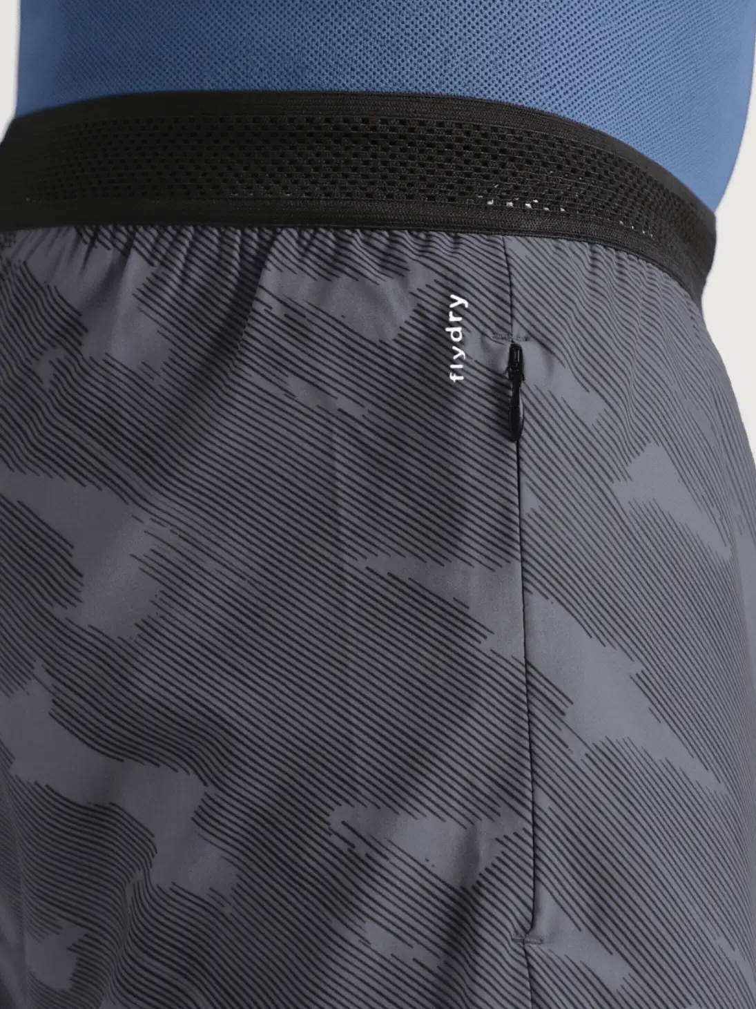 Men's Grey Urban Camo Plus Size Shorts with In-Buit Tights - Image 10