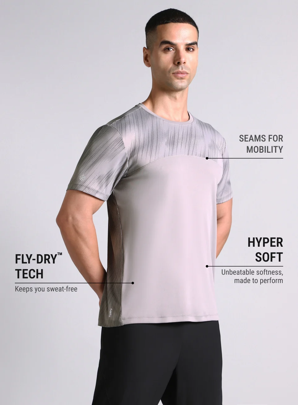 Men's Grey Urban Camo Run Pacer T-shirt - Image 5
