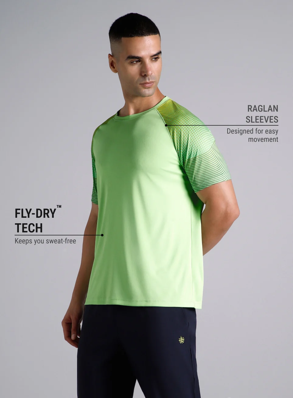 Men's Lime Pop Up Training Essential T-shirt - Image 5