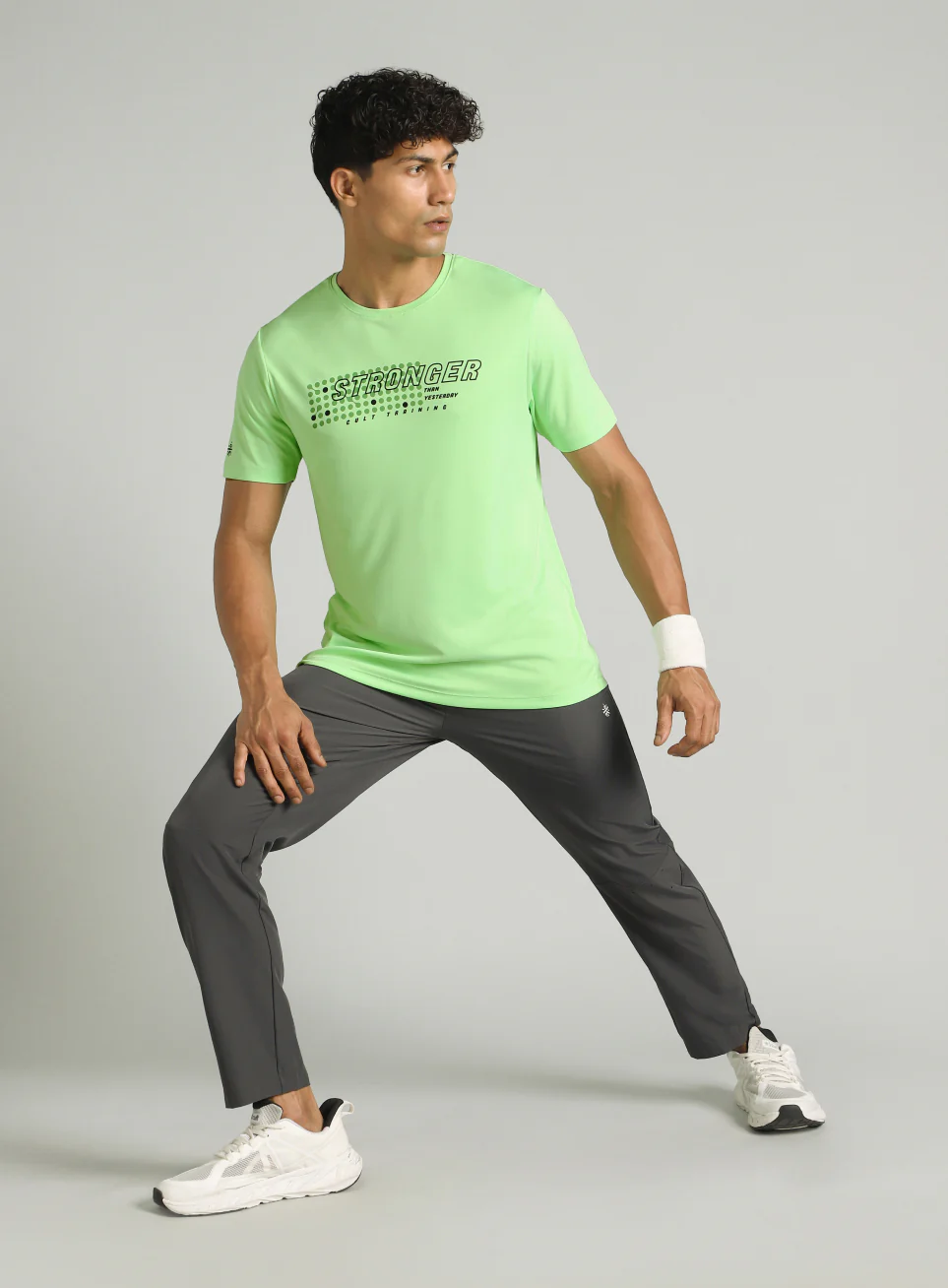 Men's Lime Train Stronger T-shirt - Image 2
