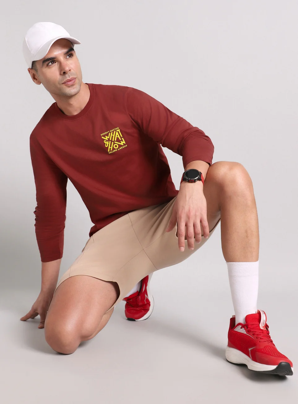 Men's Maroon Cult Graphic Full Sleeve T-shirt - Image 3
