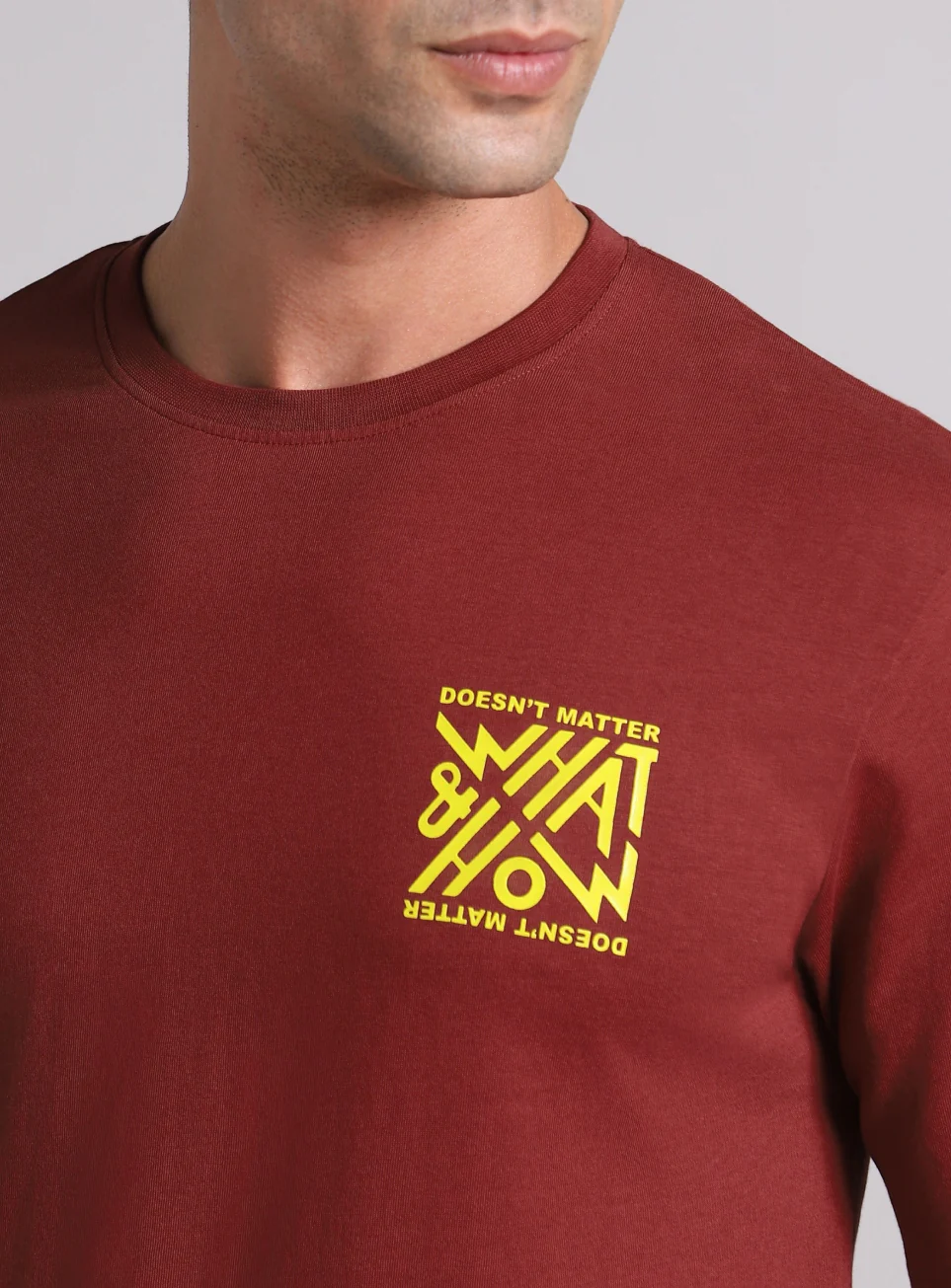 Men's Maroon Cult Graphic Full Sleeve T-shirt - Image 7