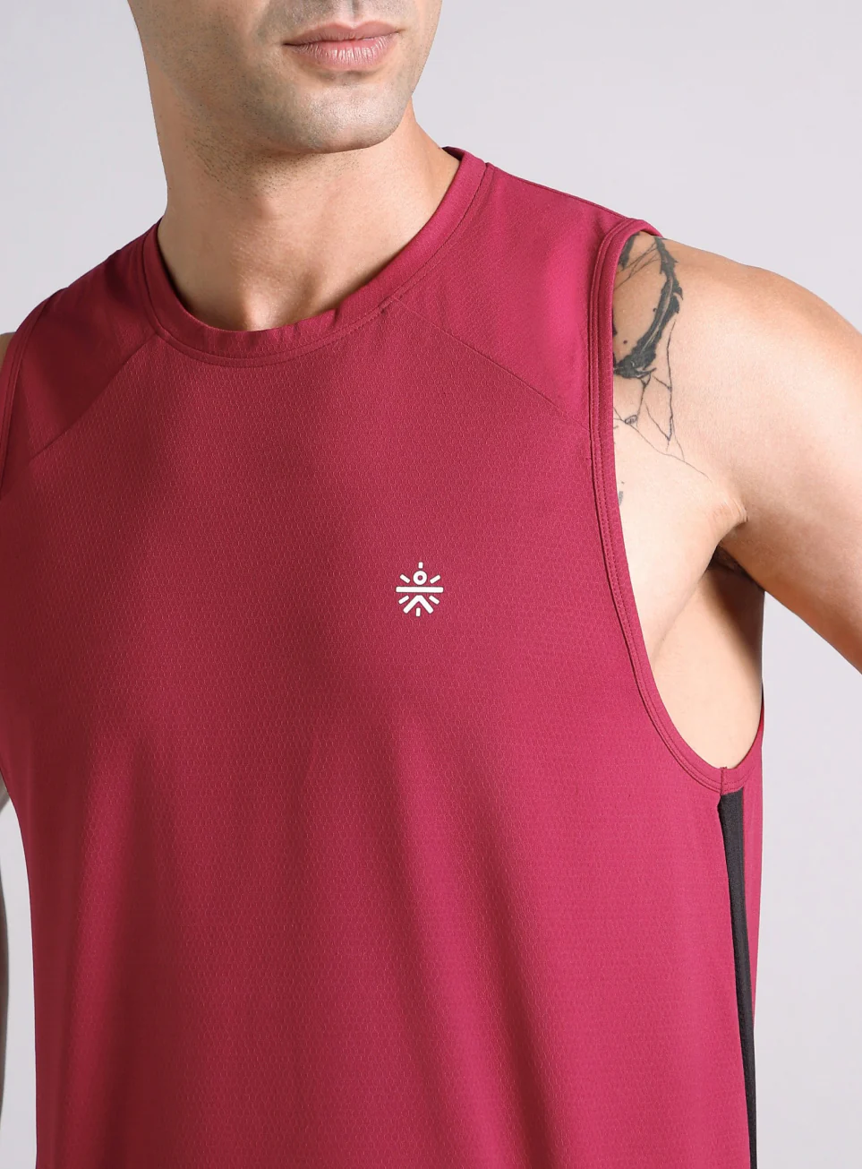 Men's Maroon Pop up Training tank - Image 7