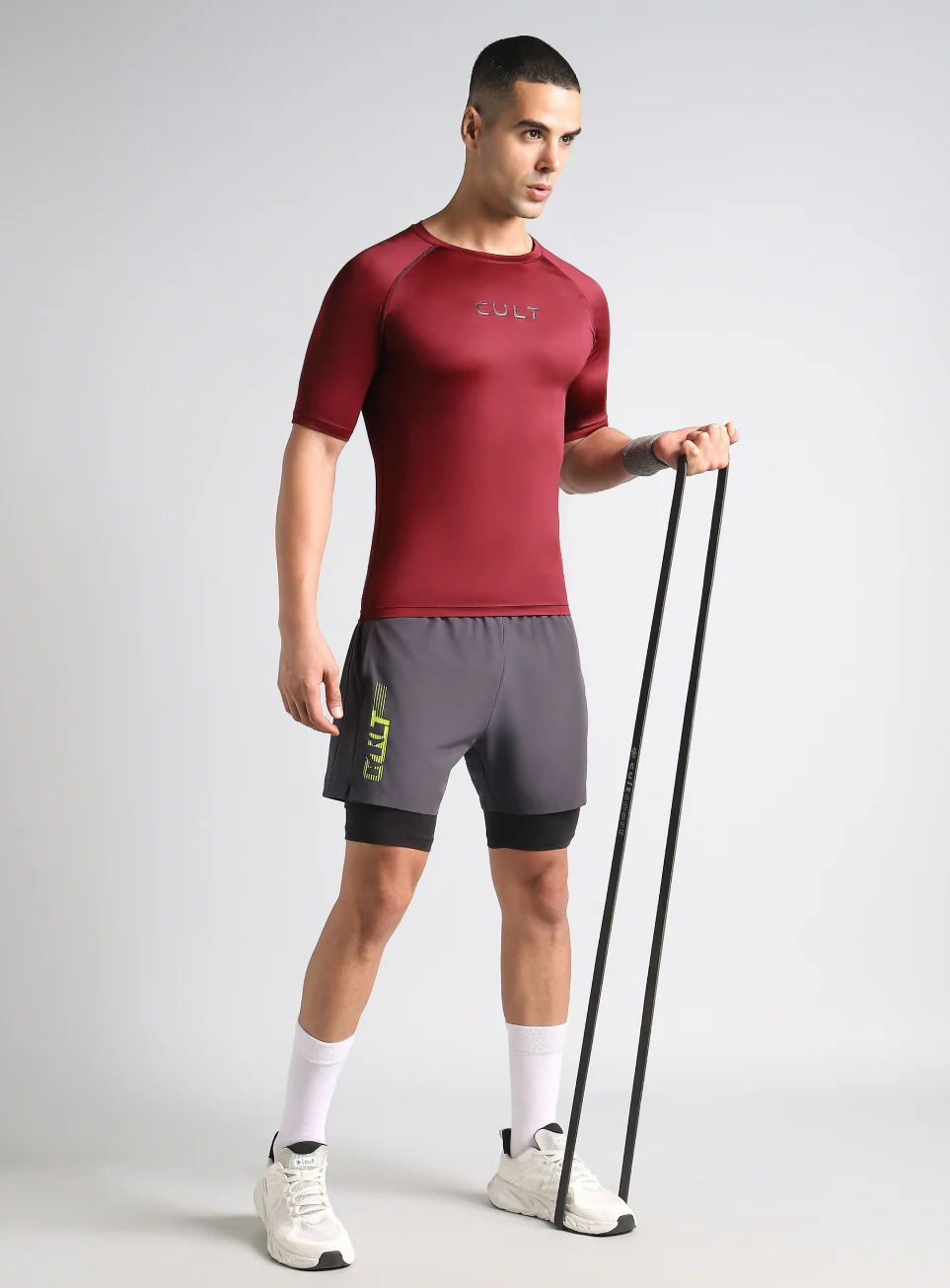 Men's Maroon Power Compression T-shirt - Image 3