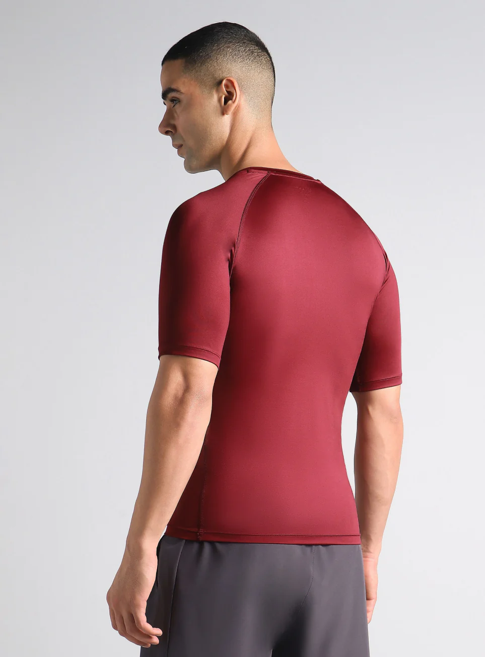Men's Maroon Power Compression T-shirt - Image 6
