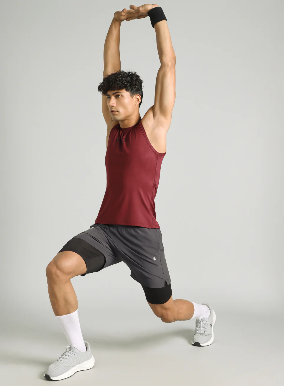 Men's Maroon Power Lifter Compression Tank - Image 2
