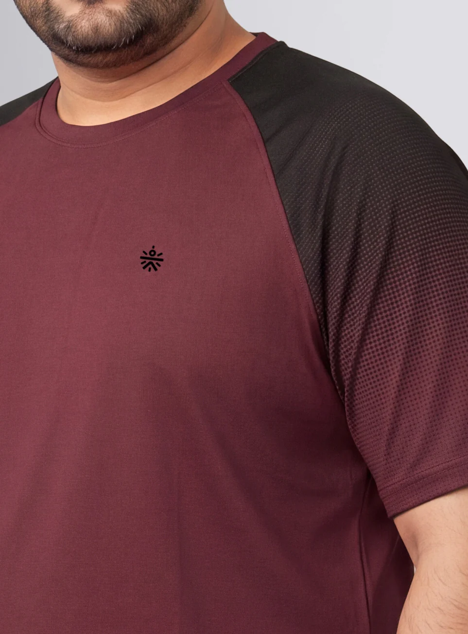 Men's Maroon Power Pop Training Plus Size T-shirt - Image 7