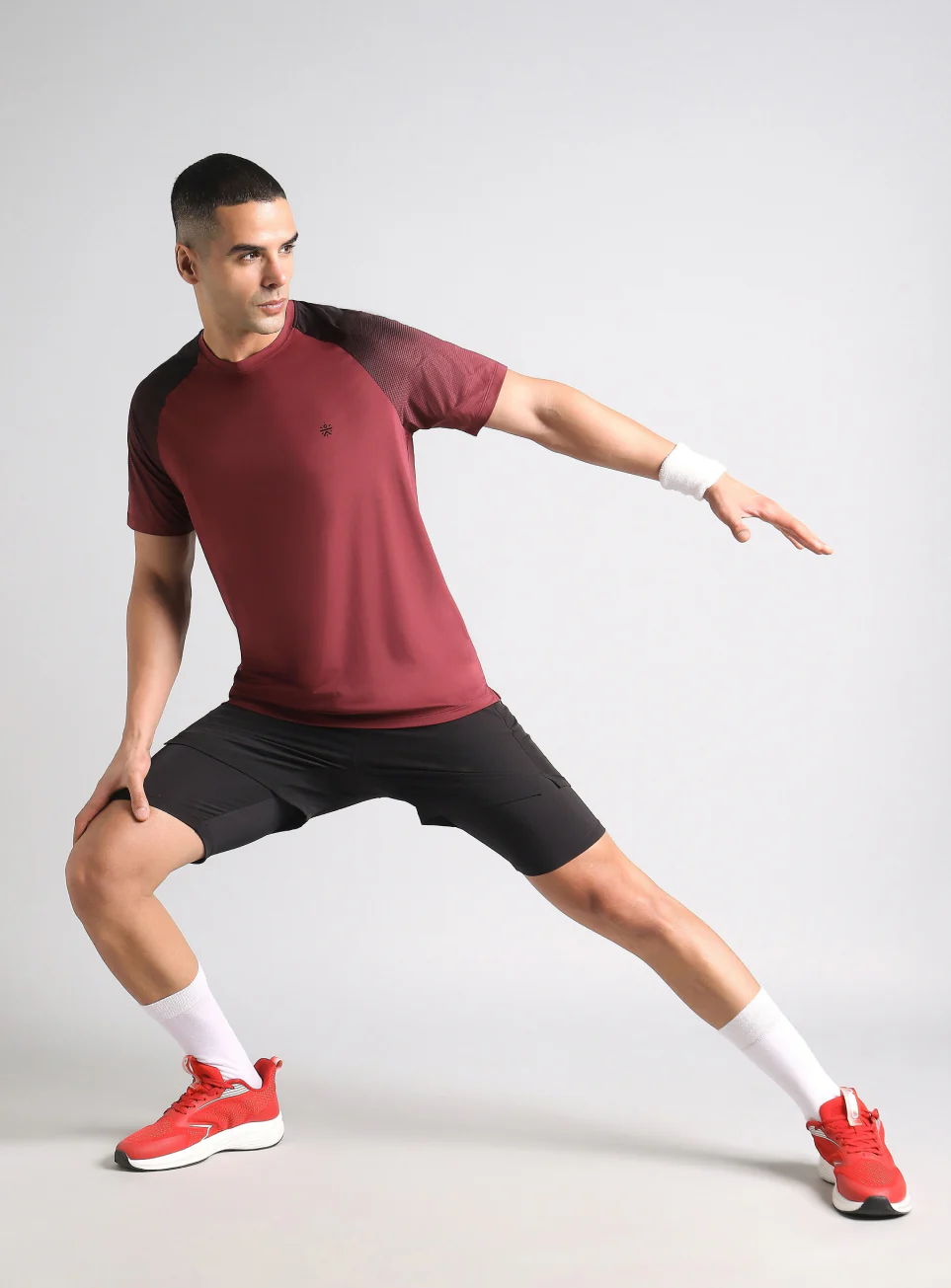 Men's Maroon Power Pop Training T-Shirt - Image 2