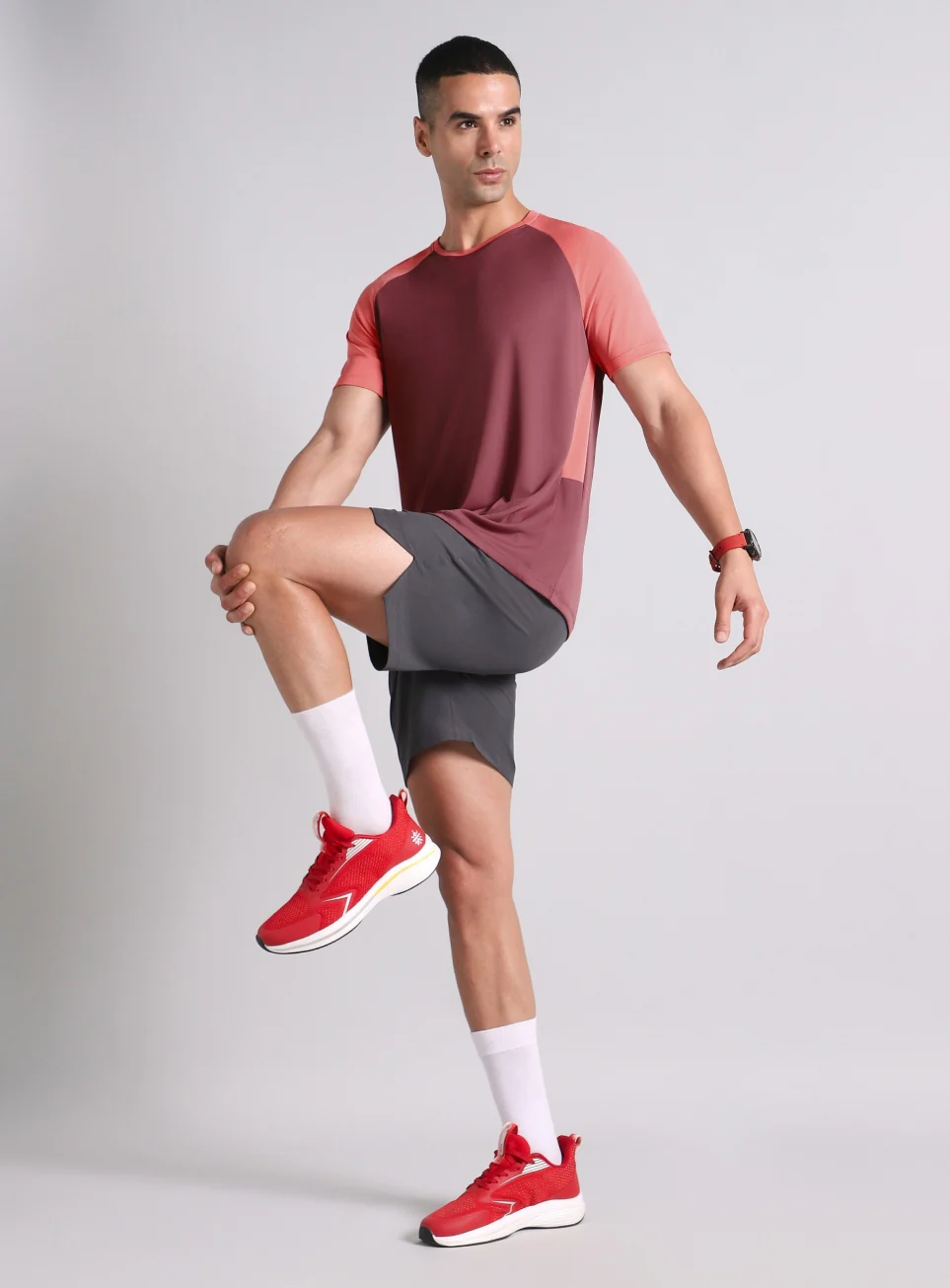 Men's Maroon Power Up Training T-shirt - Image 2