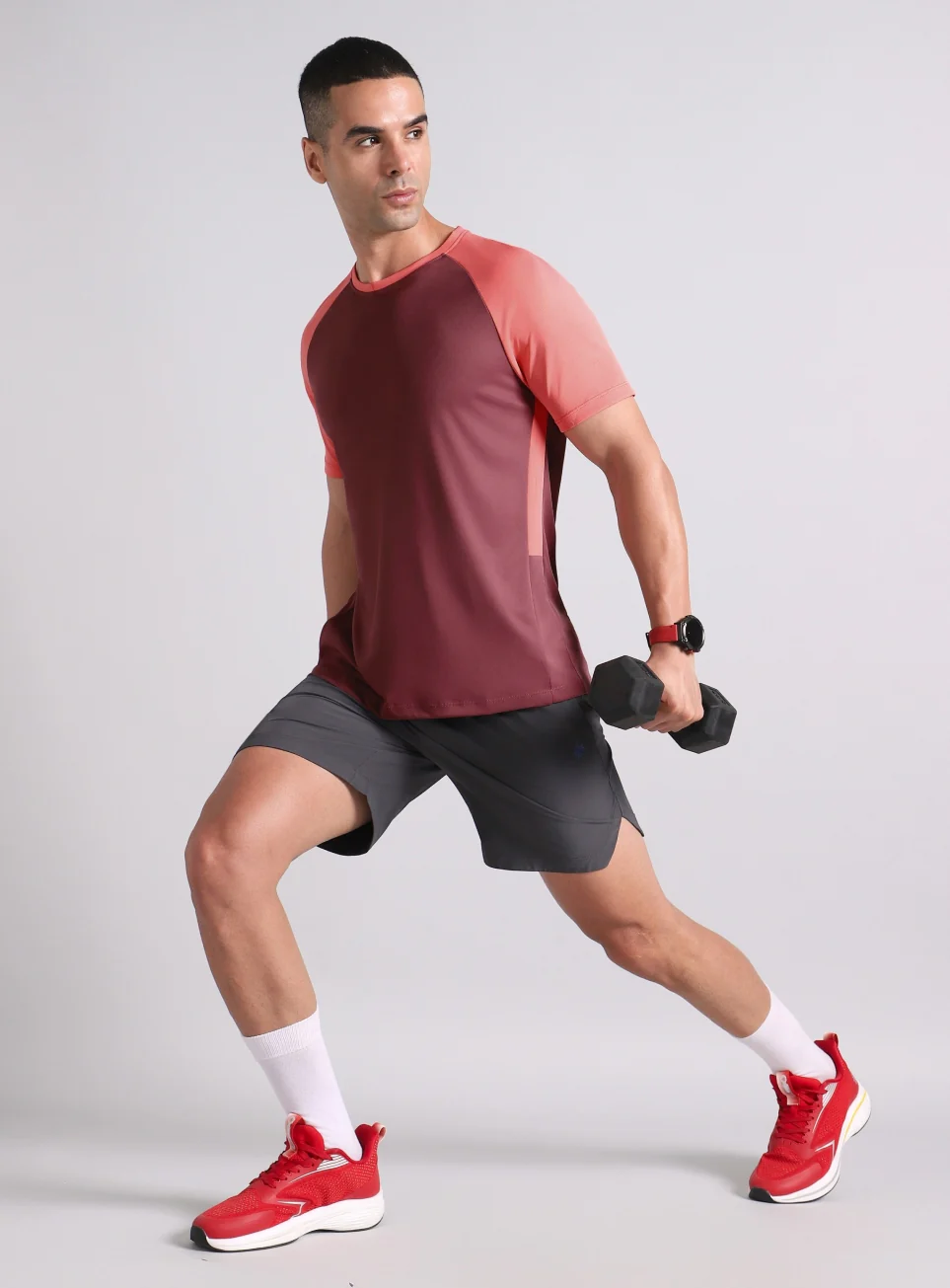 Men's Maroon Power Up Training T-shirt - Image 3