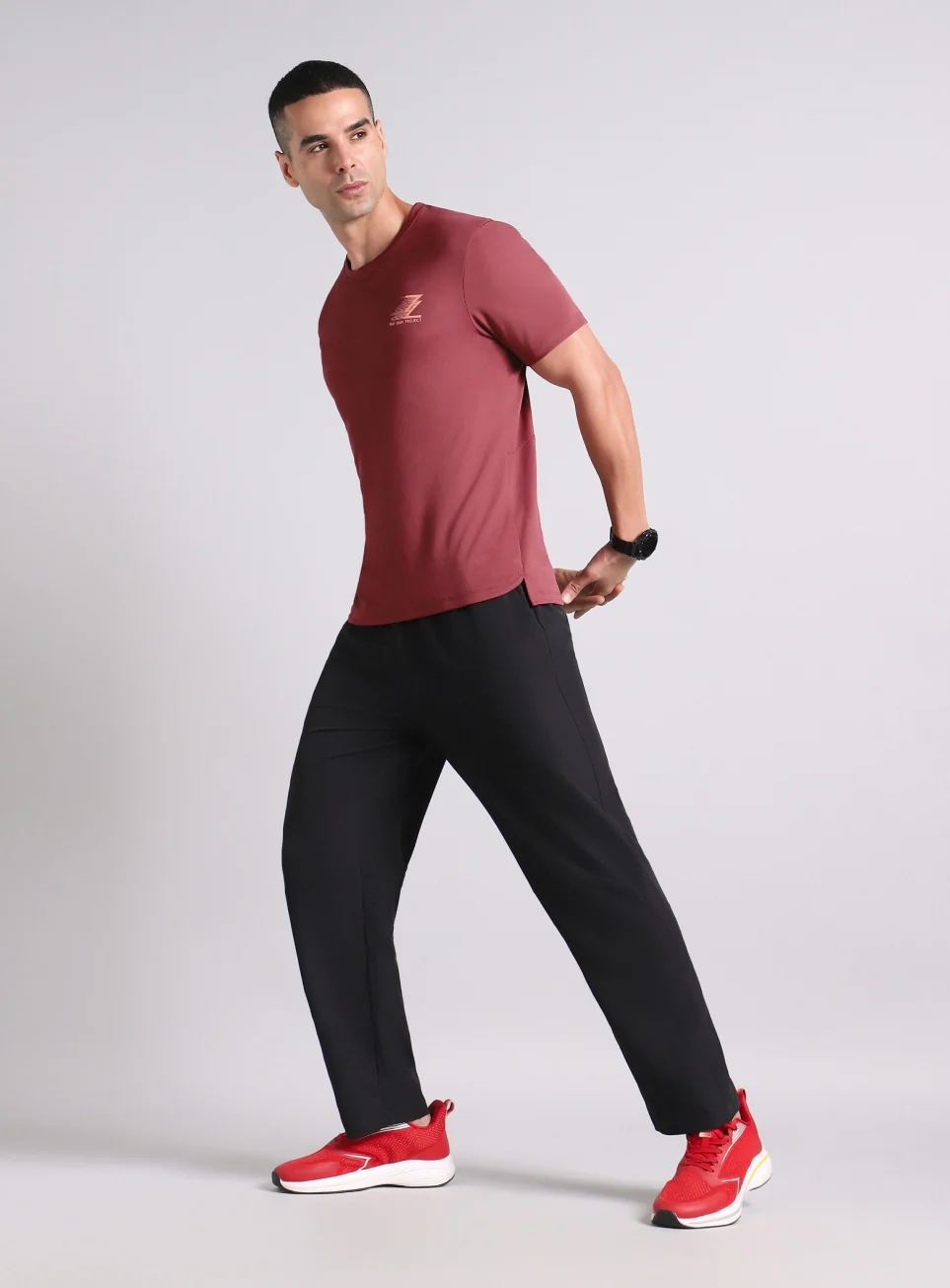 Men's Maroon Runner's Essential Trail Run T-shirt - Image 3