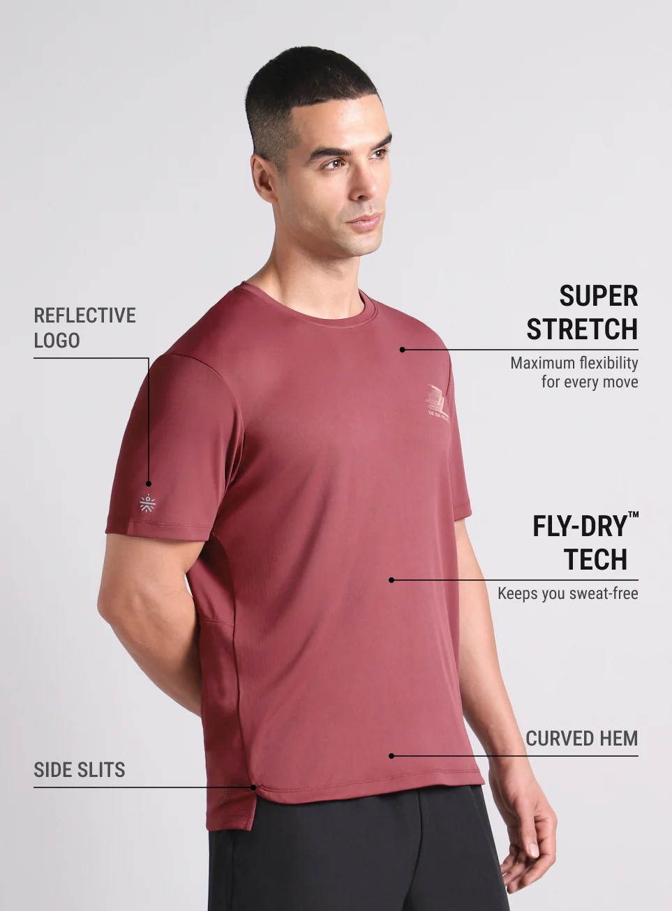 Men's Maroon Runner's Essential Trail Run T-shirt - Image 5