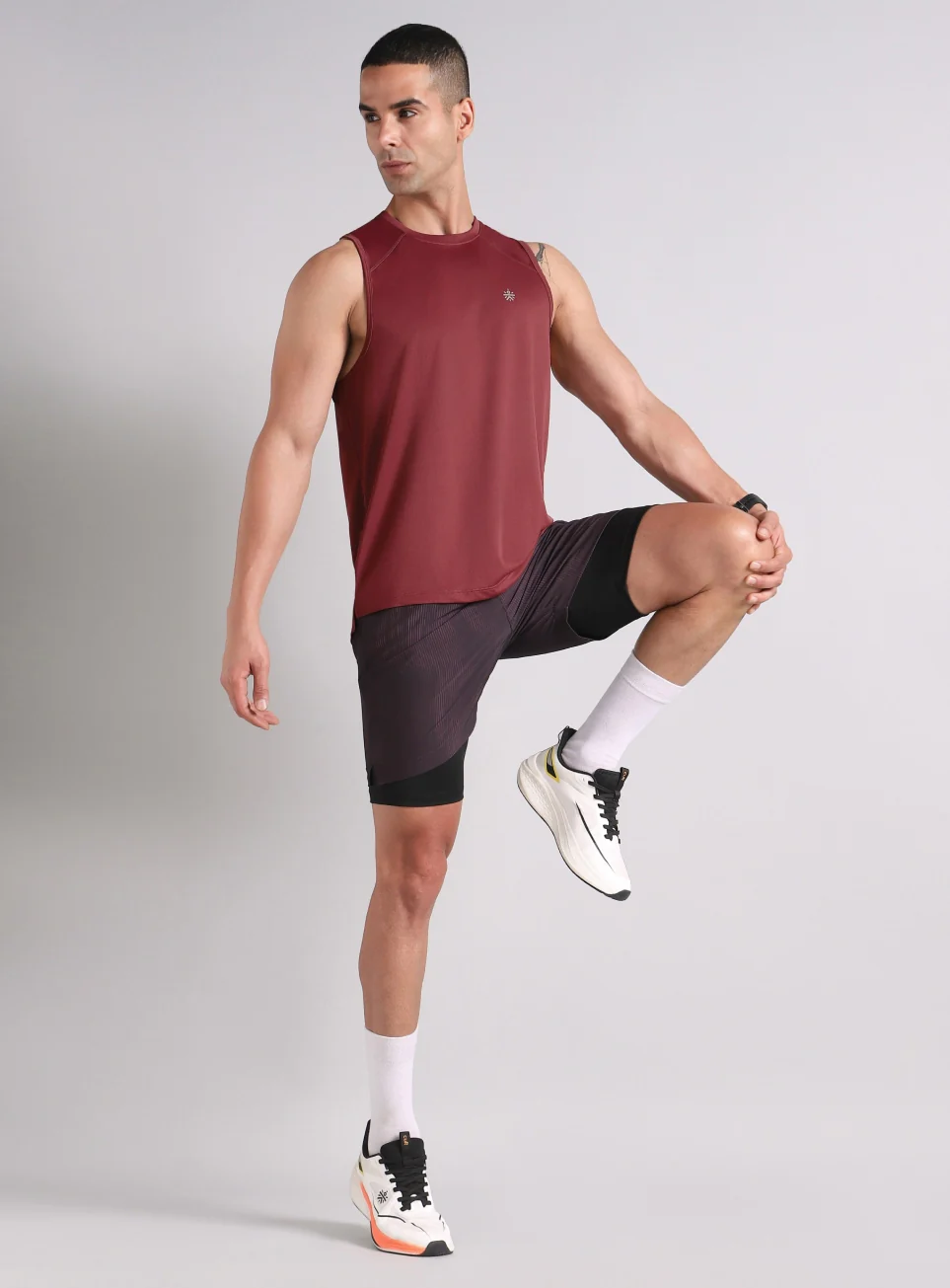 Men's Maroon Running Pro Tank - Image 2