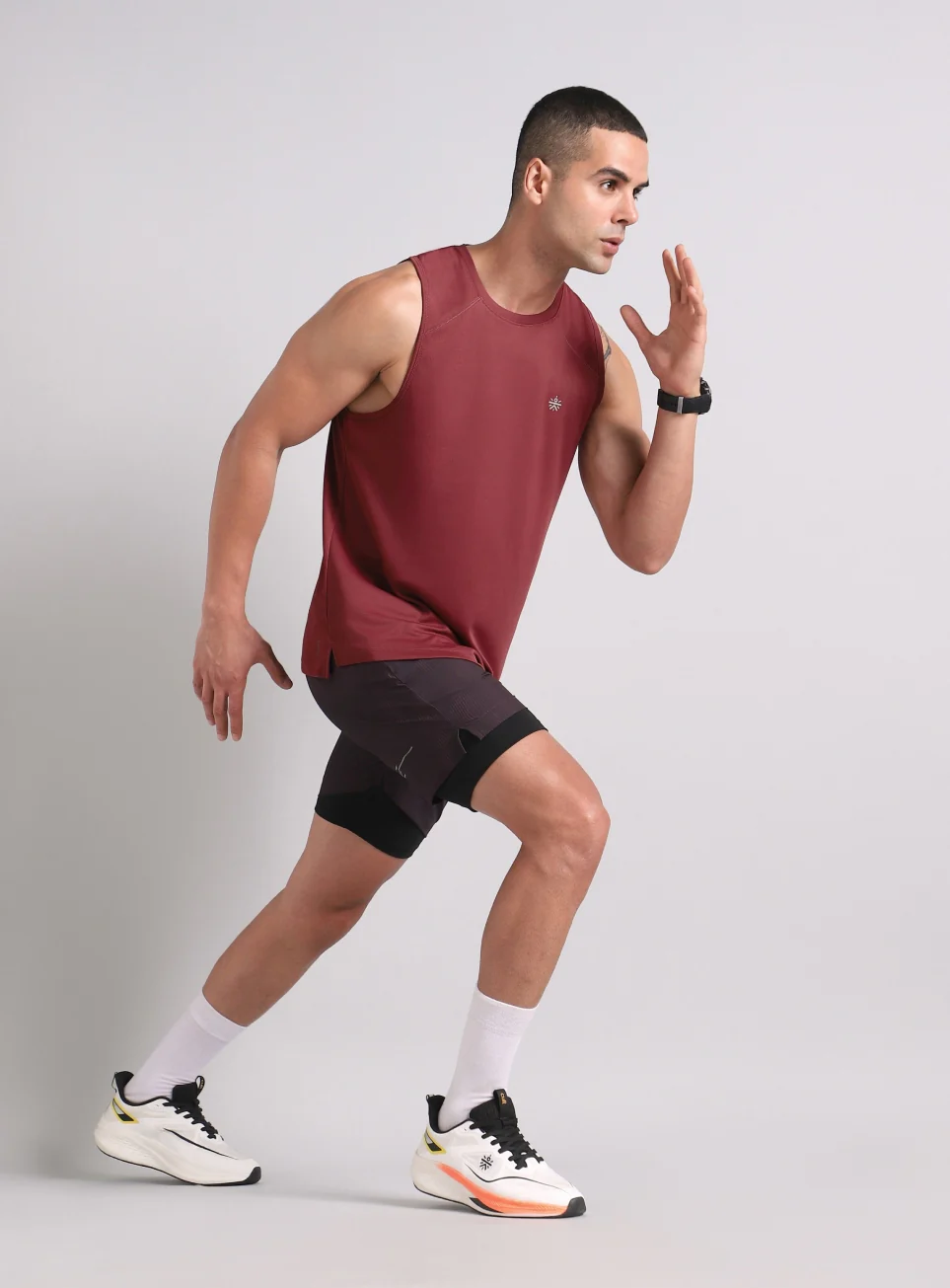 Men's Maroon Running Pro Tank - Image 3