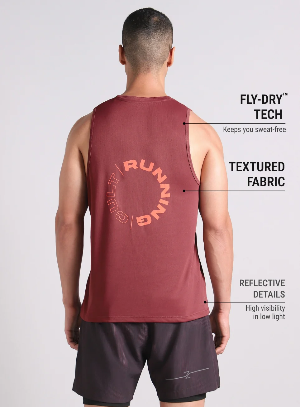 Men's Maroon Running Pro Tank - Image 6