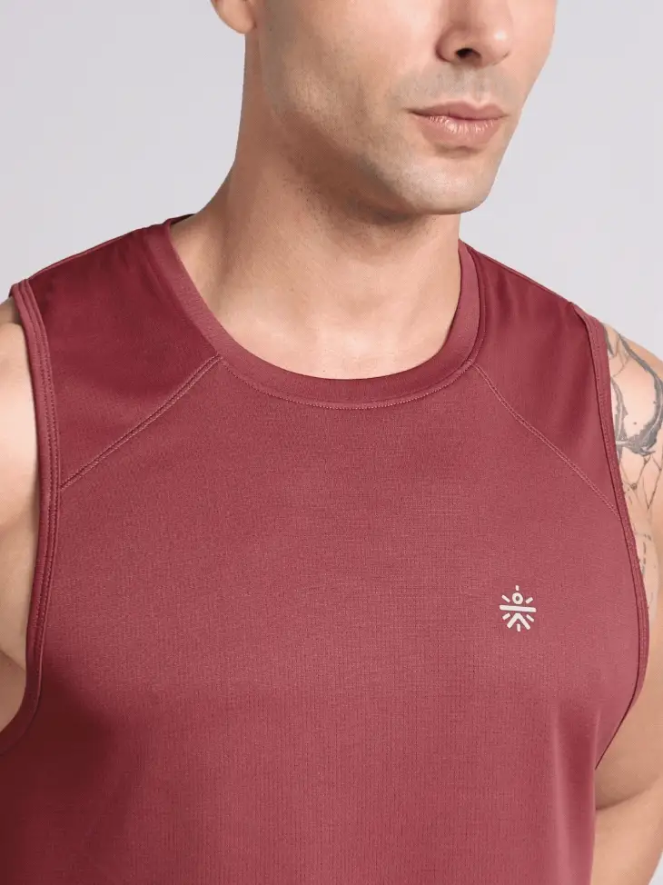 Men's Maroon Running Pro Tank - Image 7