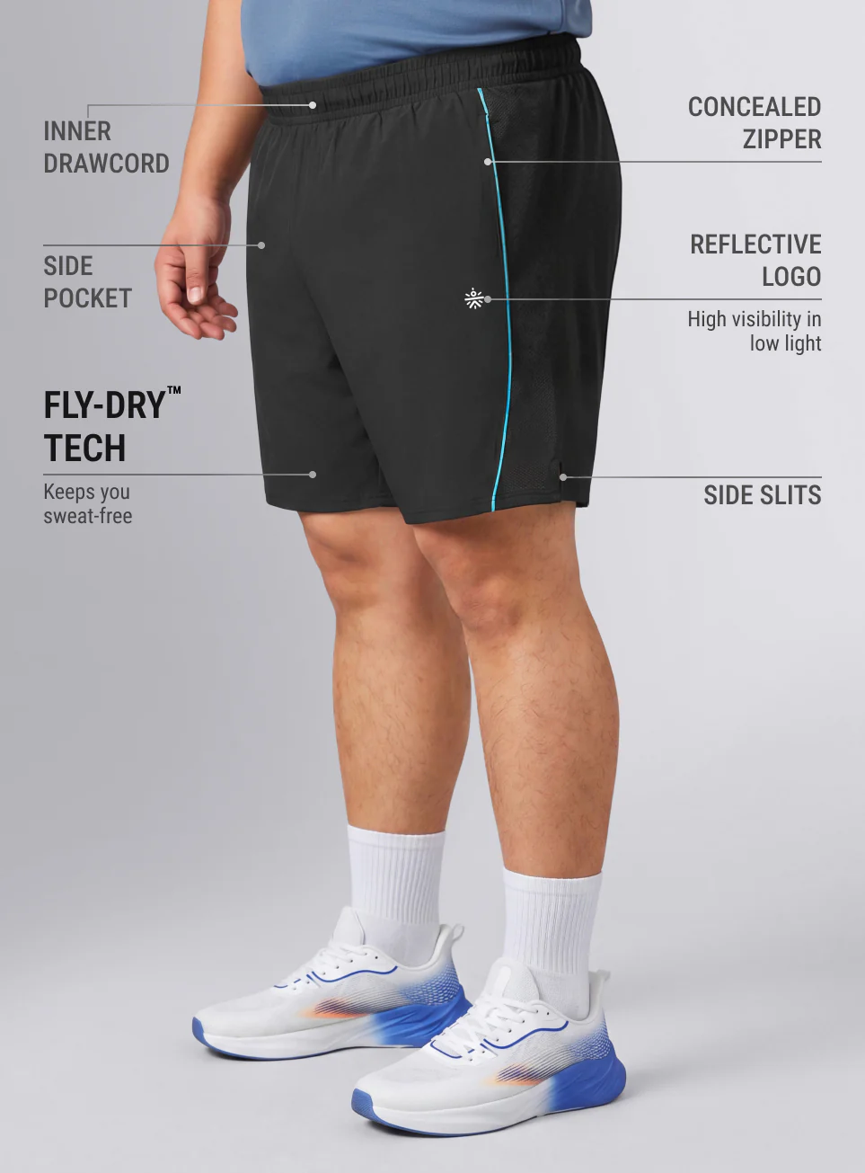 Men's Men's Grey Air Flex Training Plus Size Shorts - Image 5