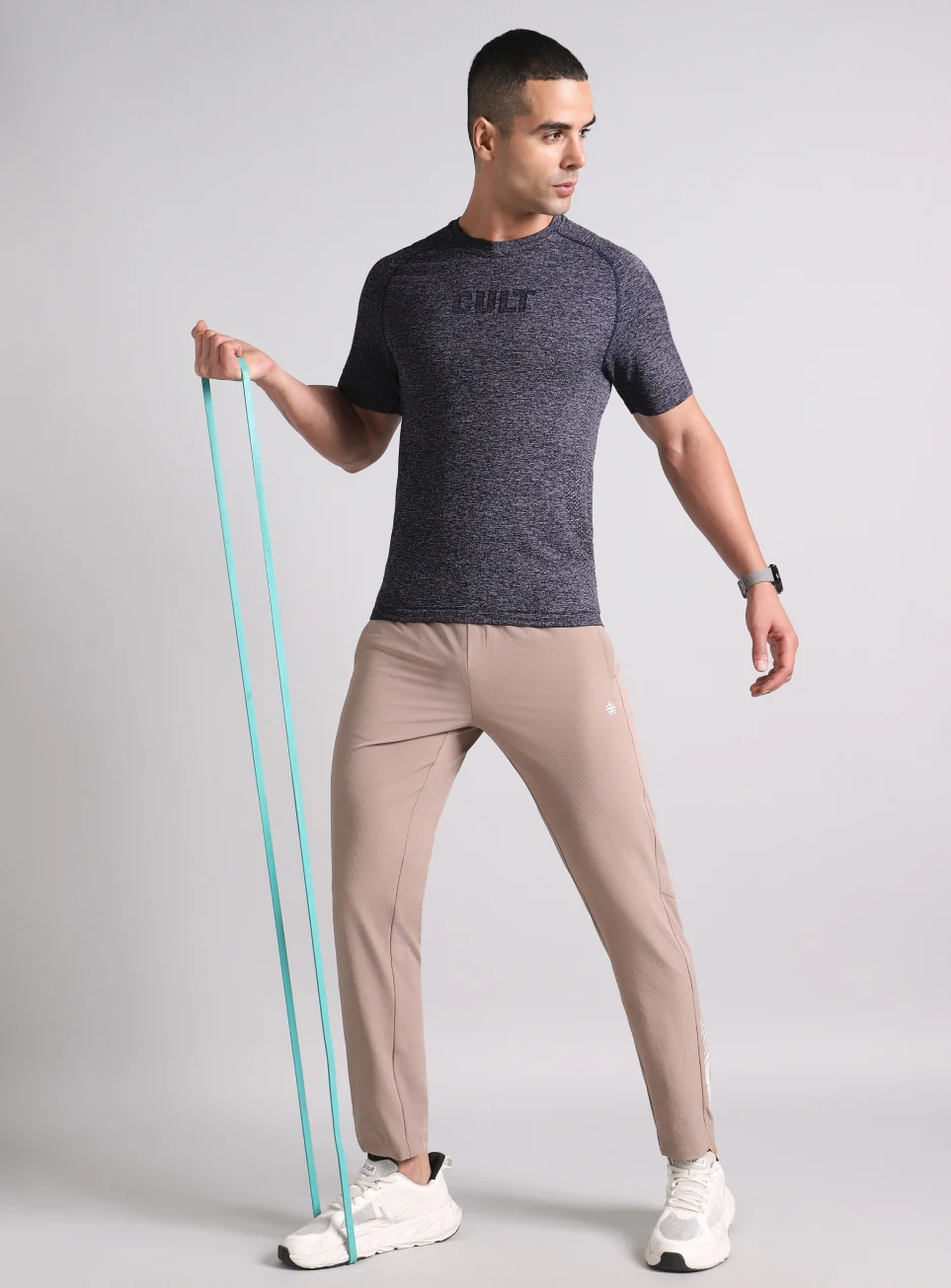 Men's Navy All format Training Slim Fit Seamless T-shirt - Image 3