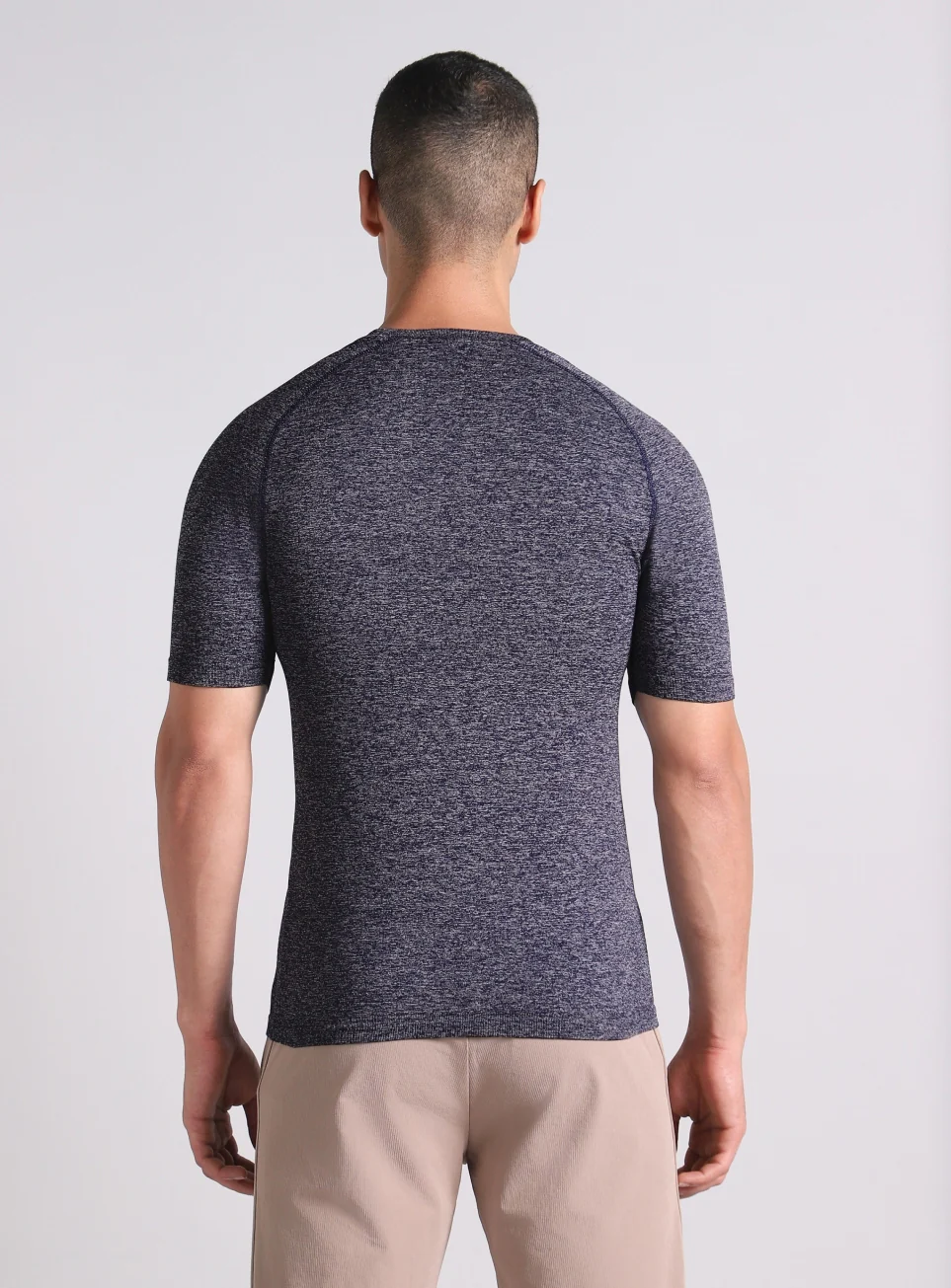 Men's Navy All format Training Slim Fit Seamless T-shirt - Image 6