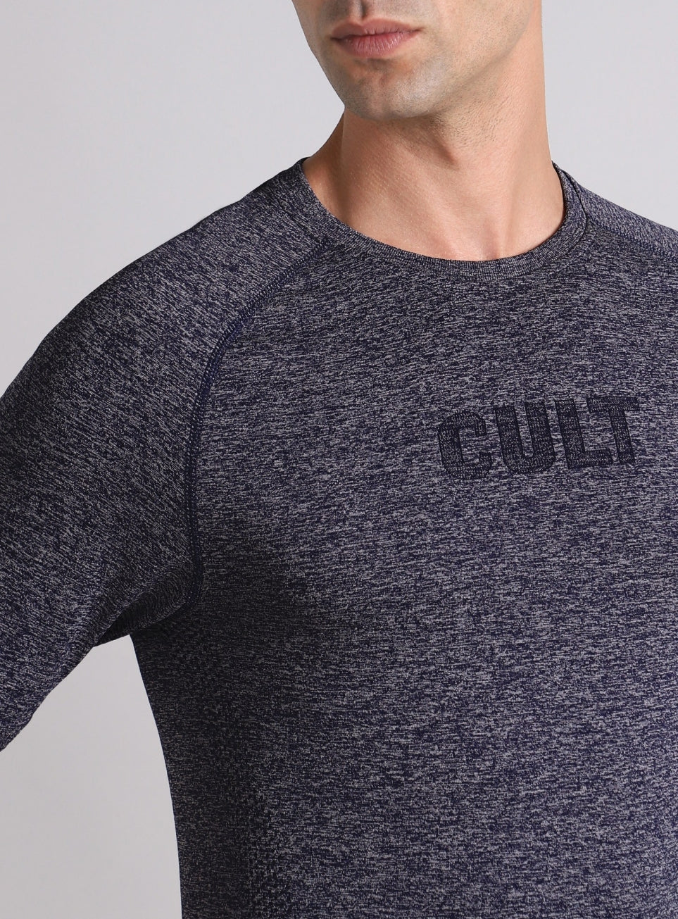 Men's Navy All format Training Slim Fit Seamless T-shirt - Image 7