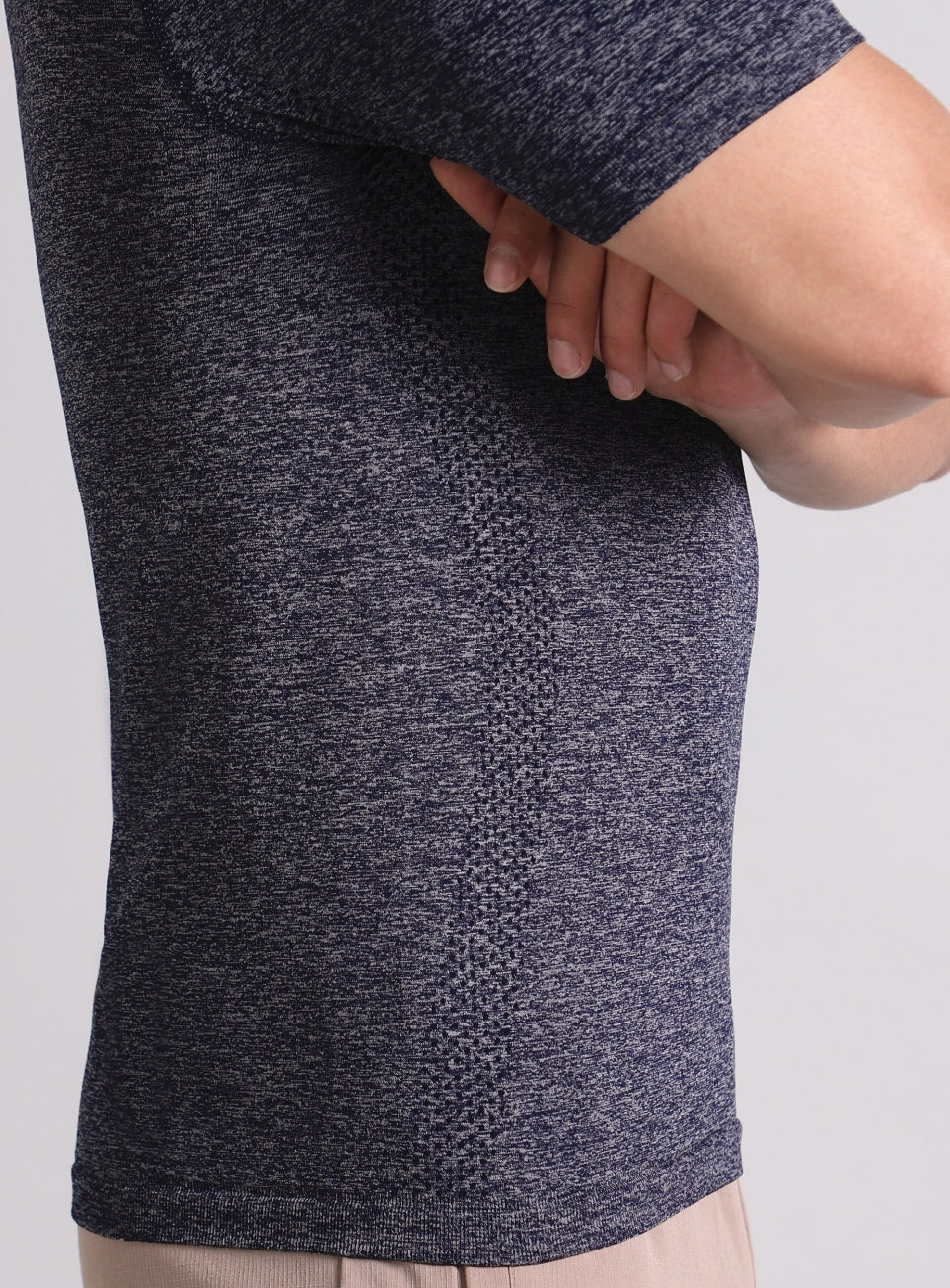Men's Navy All format Training Slim Fit Seamless T-shirt - Image 8