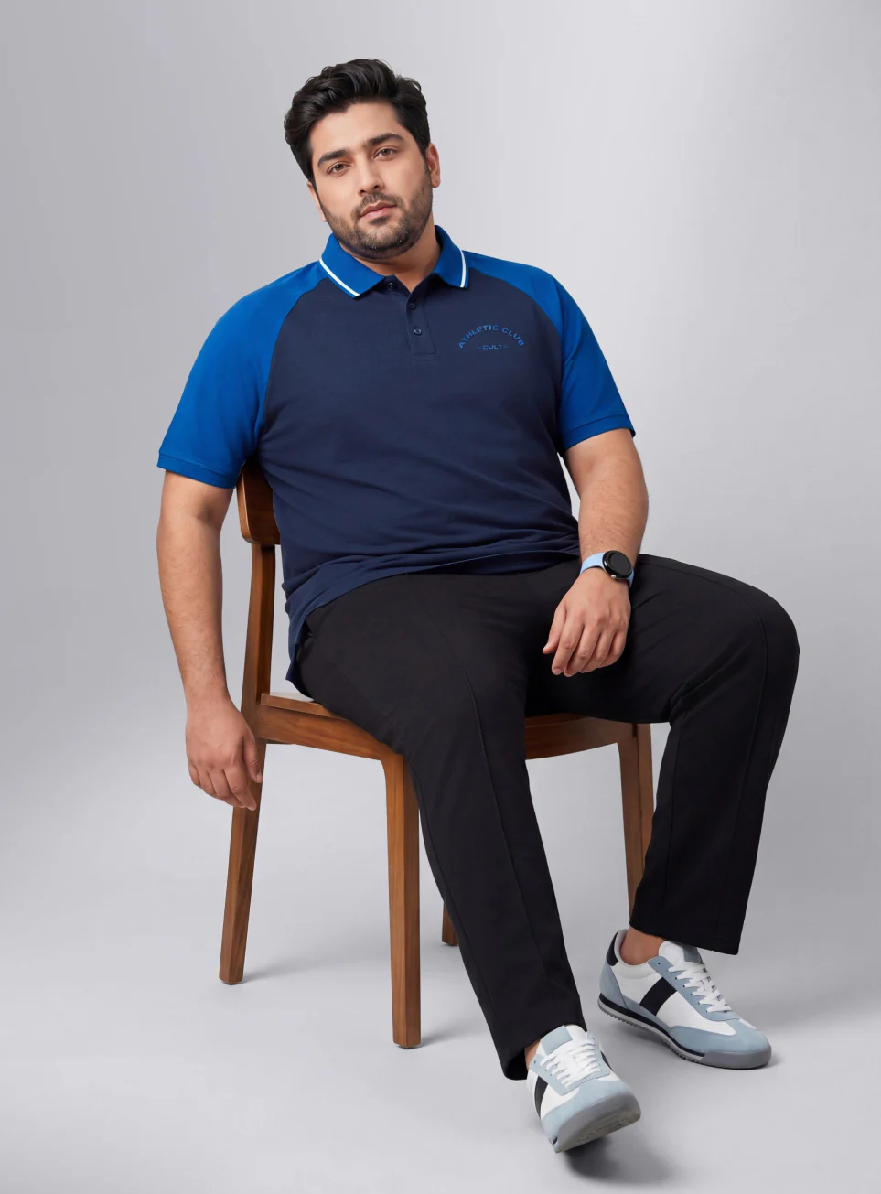 Men's Navy Athletic Club Plus Size Polo T-shirt - Image 3