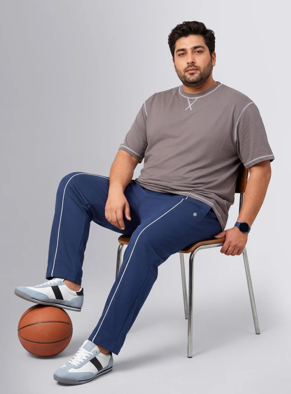 Men's Navy Beyond Play Plus Size Trackpants - Image 2