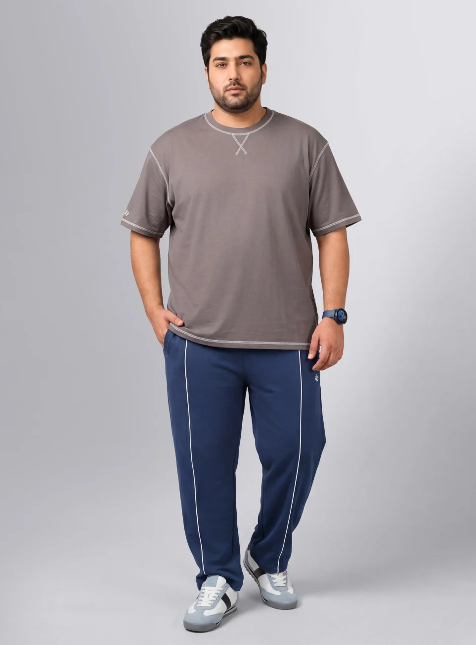 Men's Navy Beyond Play Plus Size Trackpants - Image 3