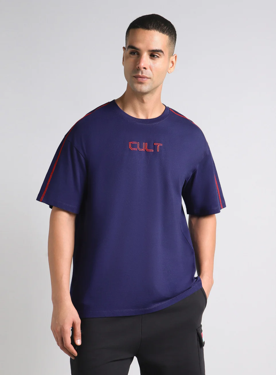 Men's Navy Built Different Oversized Fit T-shirt - Image 4