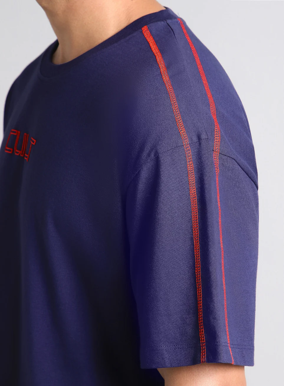 Men's Navy Built Different Oversized Fit T-shirt - Image 9