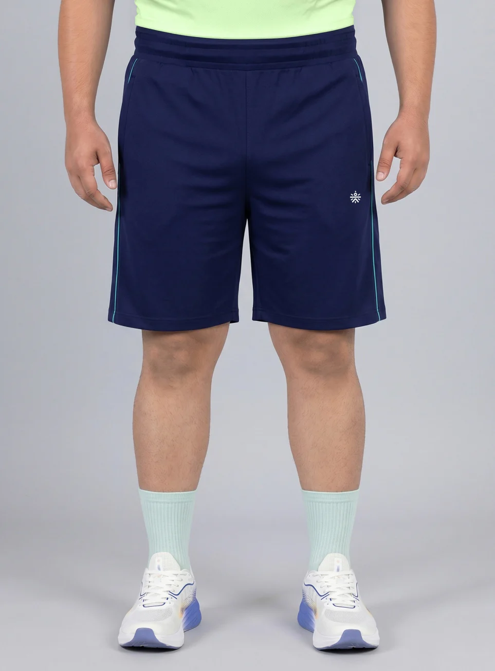 Men's Navy Edge Line Training Plus Size Shorts - Image 4