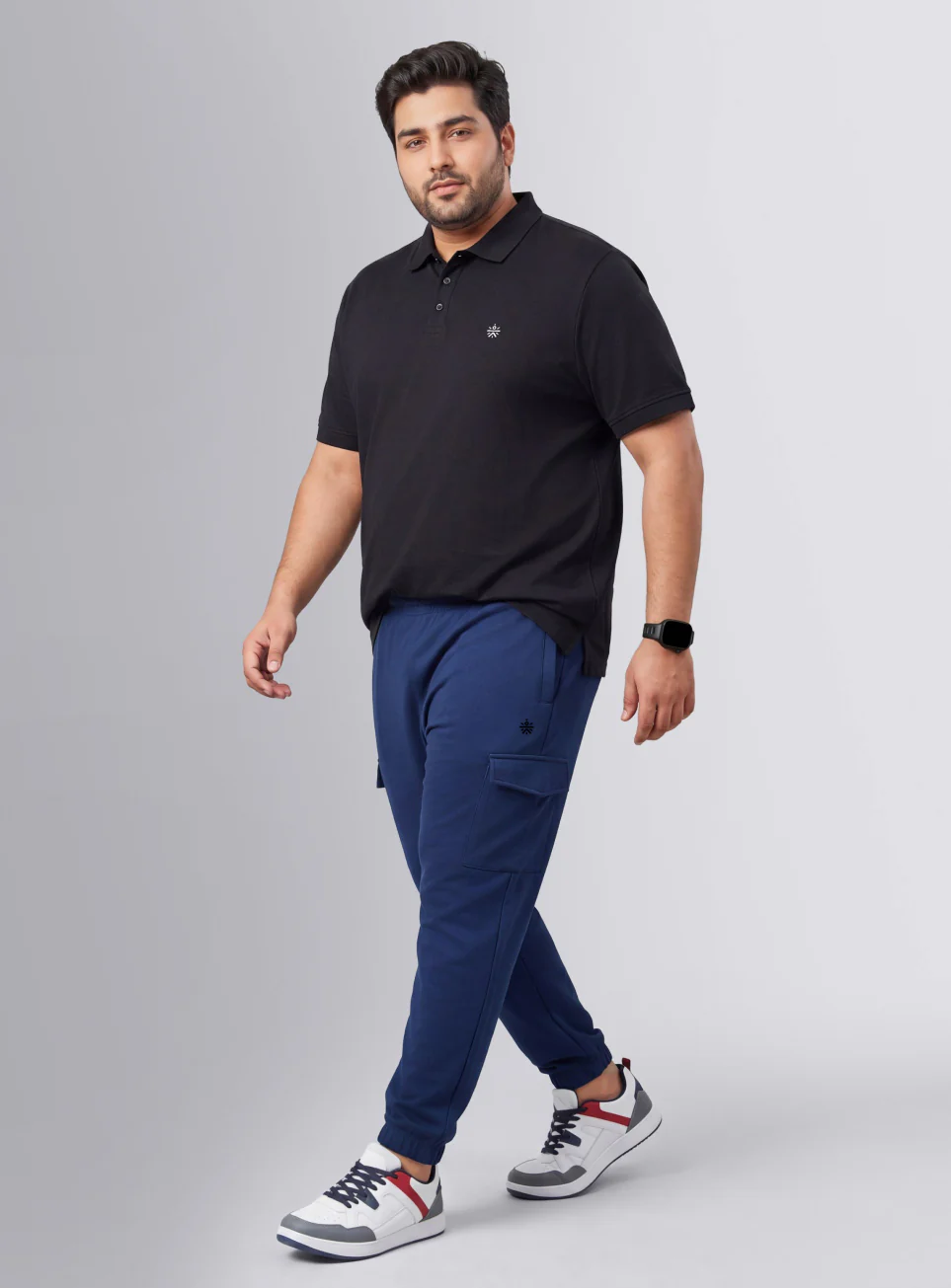 Men's Navy Move All Day Plus Size Cargo Joggers - Image 3