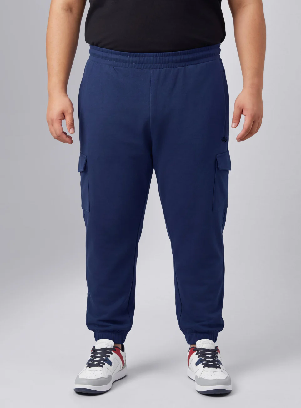 Men's Navy Move All Day Plus Size Cargo Joggers - Image 4