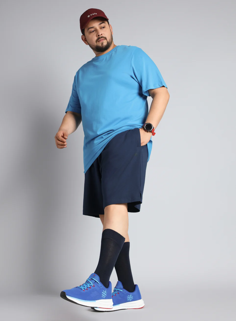 Men's Navy Plus Size Training Essential Shorts - Image 2