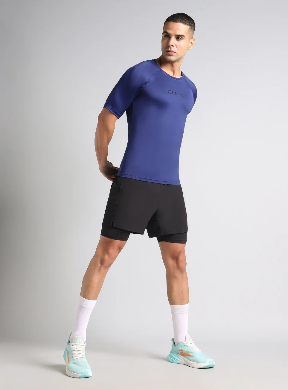 Men's Navy Power Compression T-shirt - Image 2