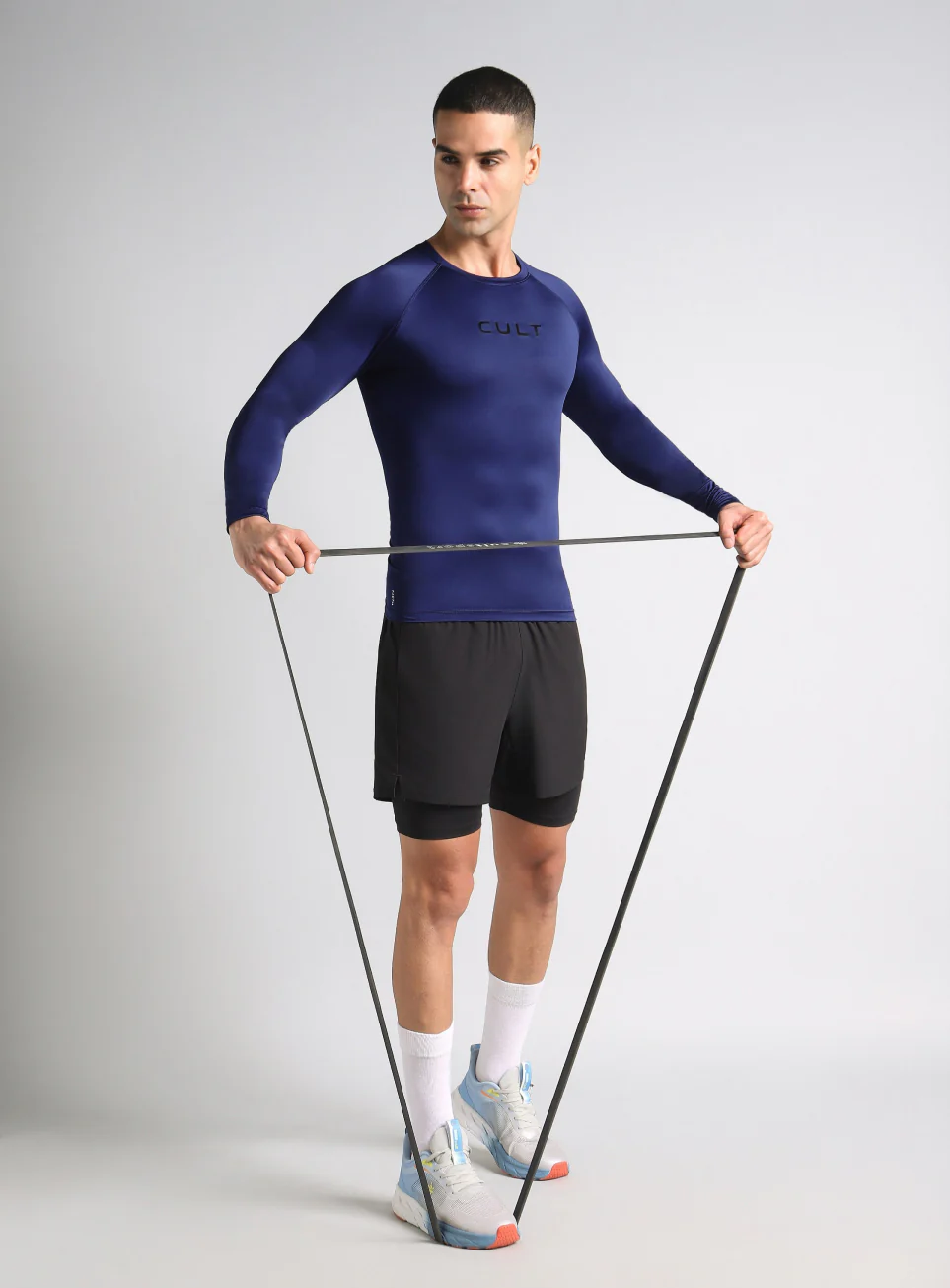 Men's Navy Power Compression Full Sleeve T-shirt - Image 3